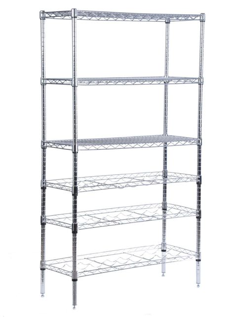 Rack Acero Cromado 27 Botellas Vino 36 x 91 x 160 cm-1