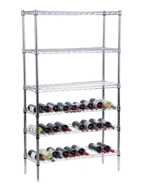 Rack Acero Cromado 27 Botellas Vino 36 x 91 x 160 cm-0