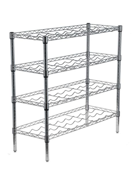 Rack Acero Cromado 36 Botellas Vino 35 x 90 x 84 cm-1