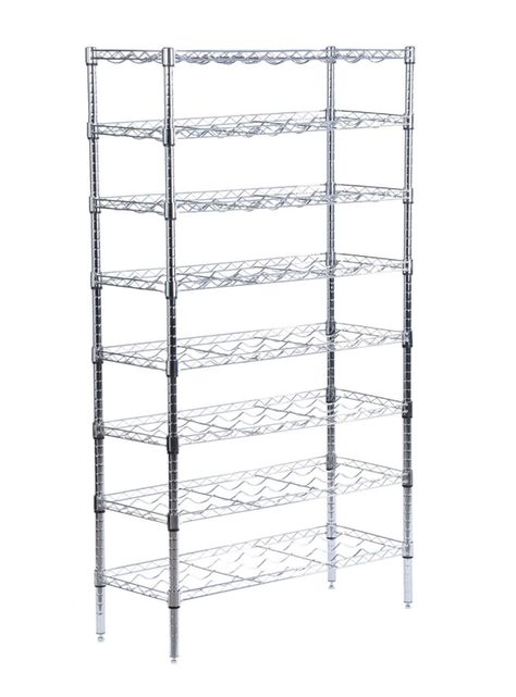 Rack Acero Cromado 72 Botellas Vino 36 x 91 x 160 cm-0