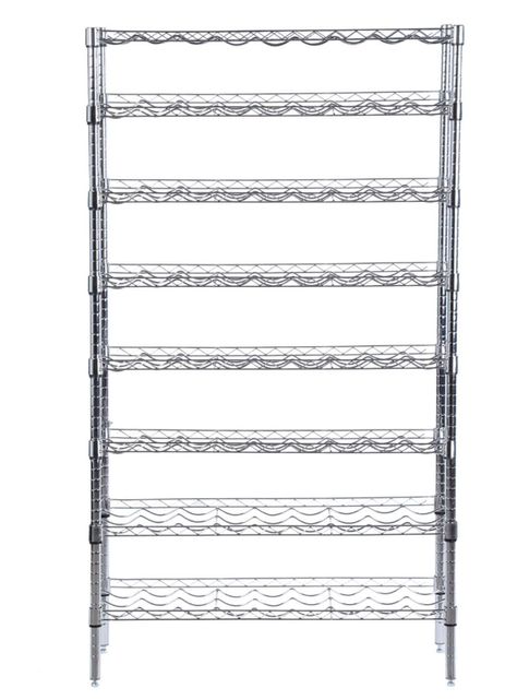 Rack Acero Cromado 72 Botellas Vino 36 x 91 x 160 cm-1