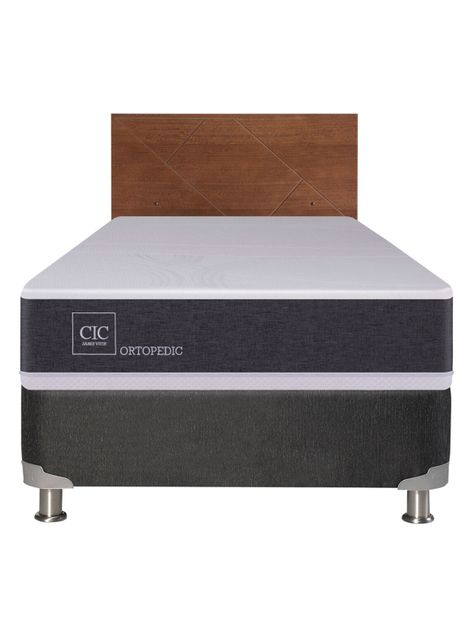 Box Spring New Ortopedic B5 Black 1 Plaza + Respaldo New Villarrica Sin Textil-1