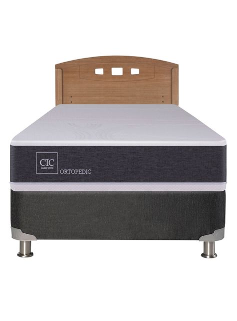 Box Spring New Ortopedic B5 Black 1 Plaza + Respaldo New Gales Sin Textil-1