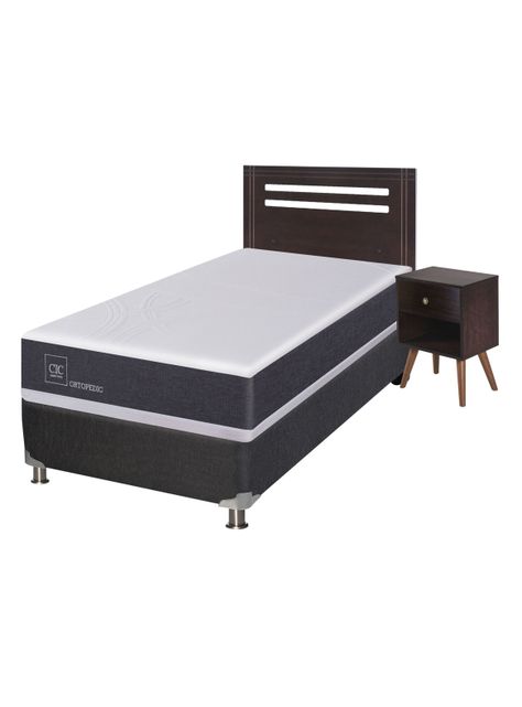 Box Spring New Ortopedic B5 Black 1 Plaza + Set New Munich Sin Textil-0