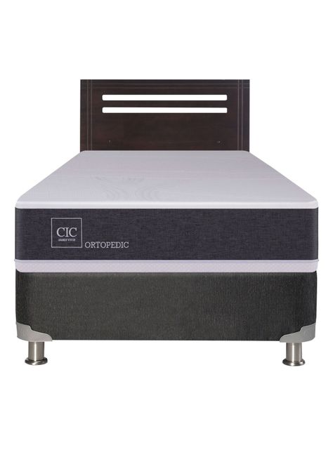 Box Spring New Ortopedic B5 Black 1 Plaza + Respaldo New Munich Sin Textil-1