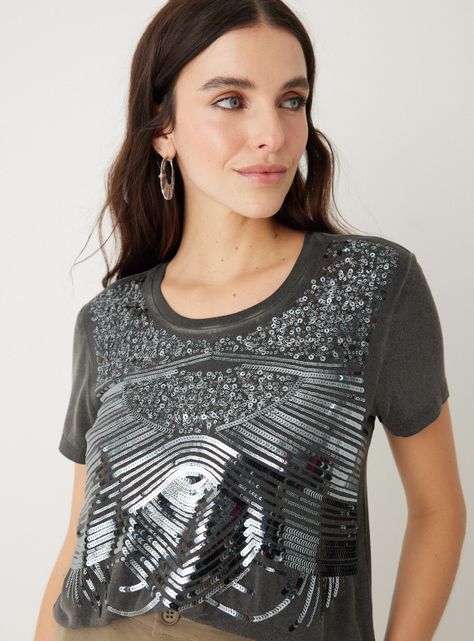 Polera con Proceso de Teñido y Lentejuelas Bordadas-2
