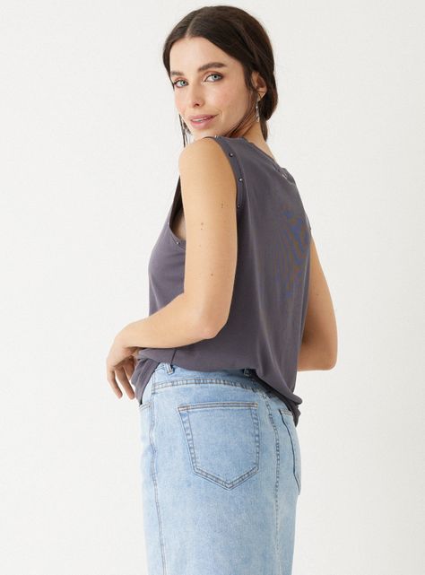 Polera Estampada con Tachas-1