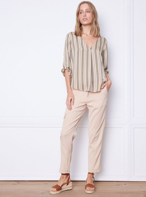 Blusa Detalle En Mangas-4