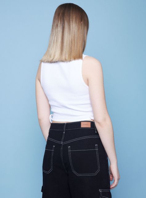 Polera Crop Nudo Costado-1