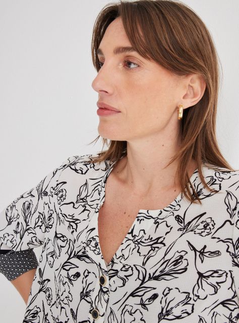 Blusa Estampada  Manga Tres Cuarto-2