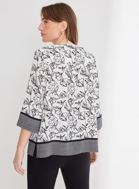 Blusa Estampada  Manga Tres Cuarto-1