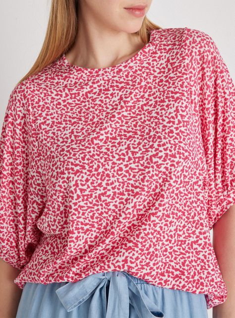 Polera Manga Englobada Estampada-3