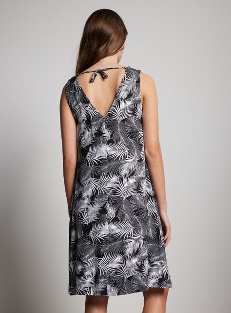 Vestido Corto Fluido Espalda Tirantes Cruzados-1