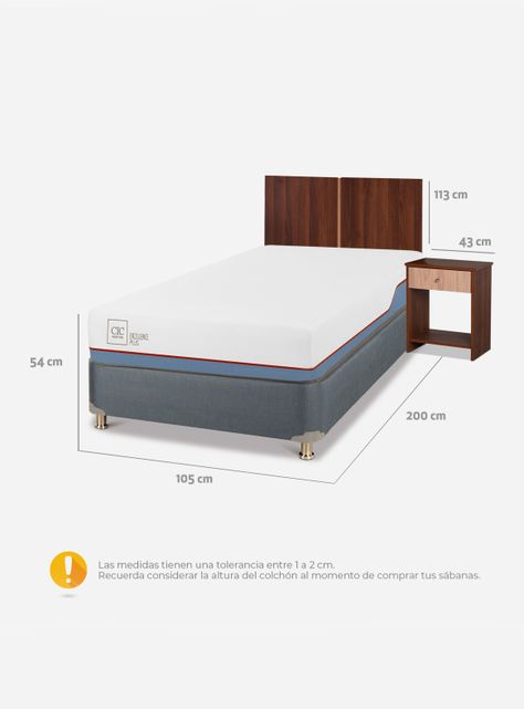 Cama Americana Excellence Plus 1.5 Plazas + Set de Muebles Stylo-1