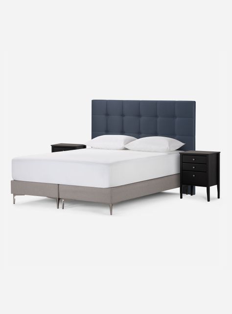 Set Muebles Respaldo King + 2 Veladores Issey Azul-2