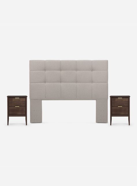Set Muebles Respaldo 2 Plazas + 2 Veladores Issey Niebla-0