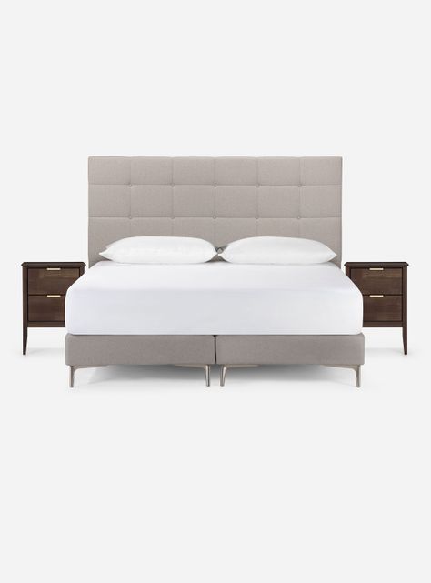 Set Muebles Respaldo King + 2 Veladores Issey Niebla-1