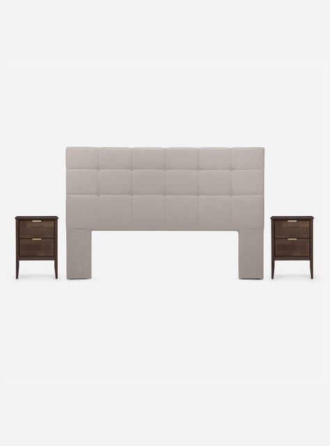 Set Muebles Respaldo King + 2 Veladores Issey Niebla-2