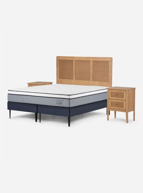 Cama Europea Indie 2 Plazas base Dividida + Set Muebles Charles-0