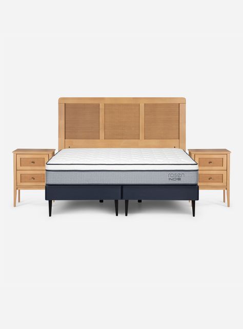 Cama Europea Indie 2 Plazas base Dividida + Set Muebles Charles-1