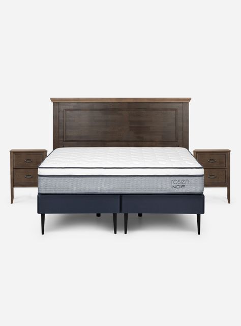 Cama Europea Indie 2 Plazas Base Dividida + Set Muebles Anna-1
