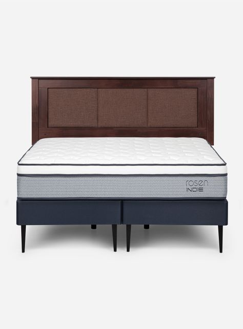 Cama Europea Indie 2 Plazas Base Dividida + Respaldo-1