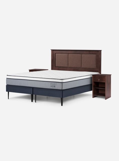 Cama Europea Indie 2 Plazas Base Dividida + Set Muebles Rachel-0