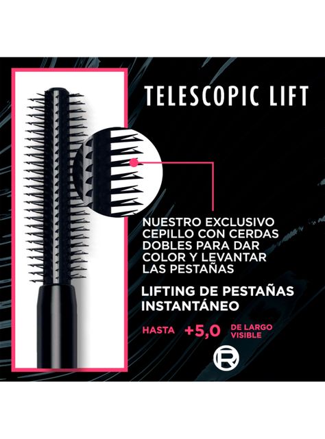 Máscara de Pestañas Telescopic Lift Waterproof Black 10 ml-4