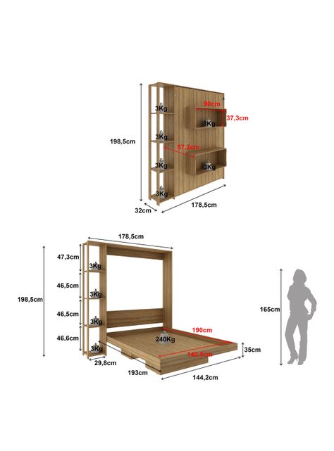 Cama Funcional Full Somier Abatible Frontal-1