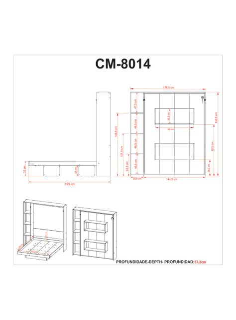 Cama Funcional Full Somier Abatible Frontal-3
