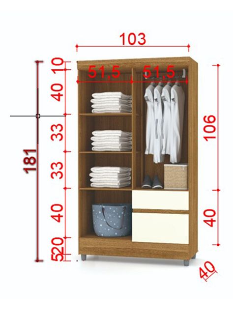 Clóset Ideal 4 Puertas 2 Cajones-1