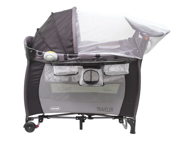 Cuna Corral Con Mudador Pack & Play Traveler Gris Bebesit-0