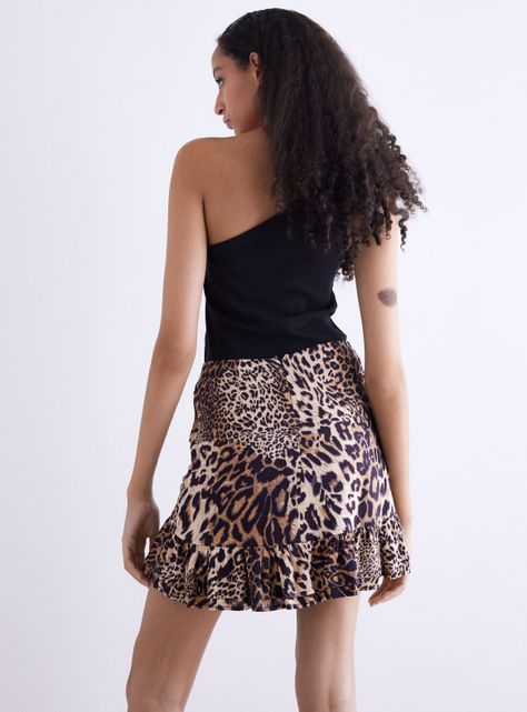 Falda Estampada Detalle Fruncido-1