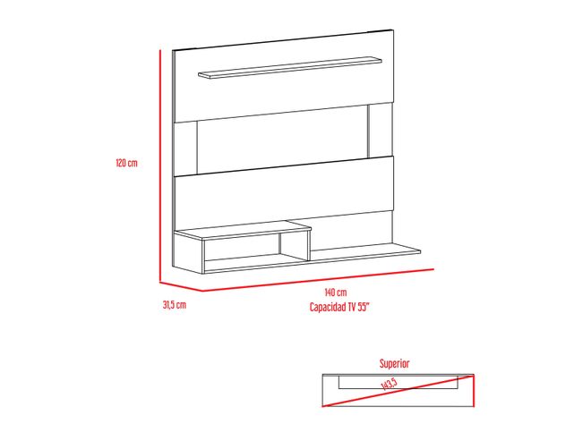 Combo TuHome Panel TV 55" + Biblioteca-1