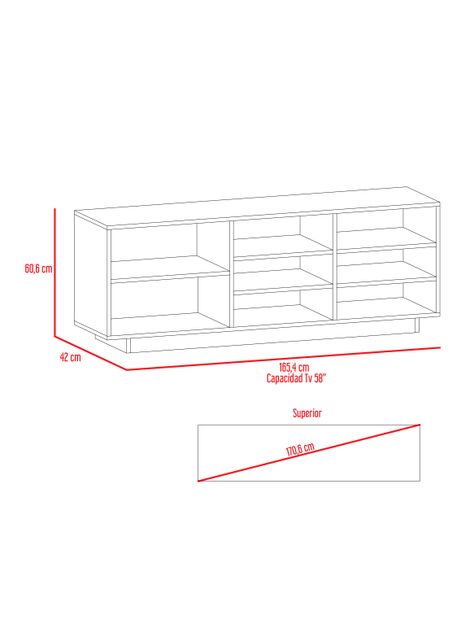Rack TV 58" + Vitrina Classic Color-1