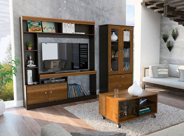 Estante TV 55" + Vitrina + Mesa Centro Classic-7