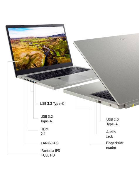 Notebook Ecológico Aspire Vero AV15-51-52MW-1 Intel Core i5-1155G7 Iris Xe Graphics 16GB RAM 256GB SSD 15.6" Full HD-5