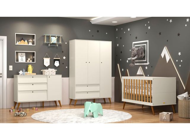 Cuna Kidscool Madera Gold Blanca-4