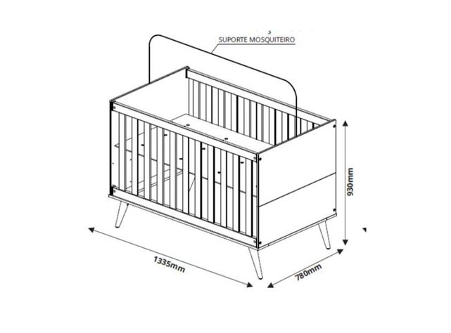 Cuna Kidscool Madera Gold Blanca-1