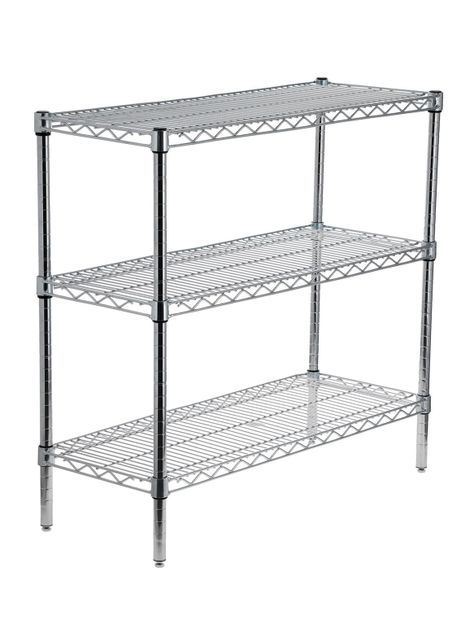 Estante Acero Cromado 36 x 91 x 84 cm 3 Repisas-0