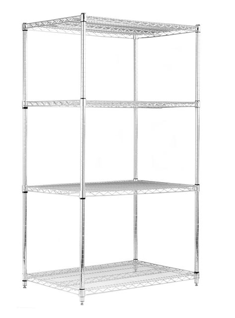 Estante Acero Cromado 61 x 91 x 160 cm 4 Repisas-0