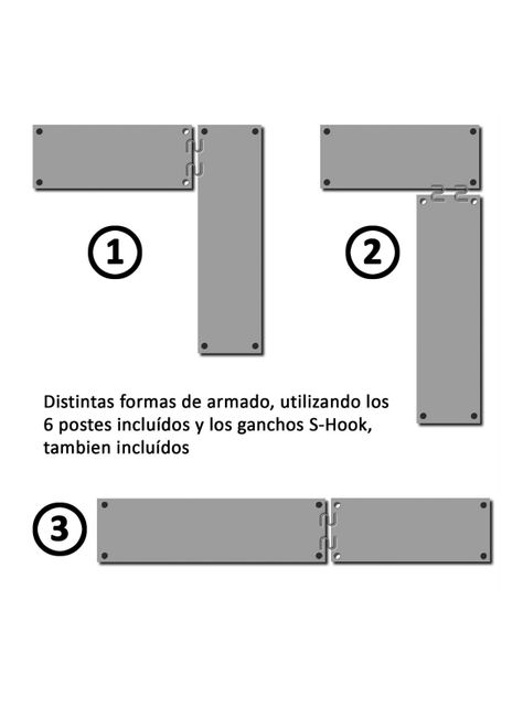 Estante Acero Cromado en L 152 x 137 x 188 cm 5 Repisas-4