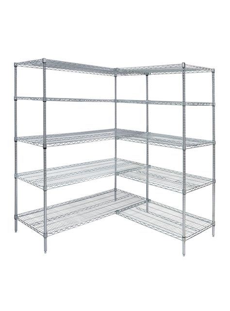 Estante Acero Cromado en L 152 x 152 x 188 cm 5 Repisas-0