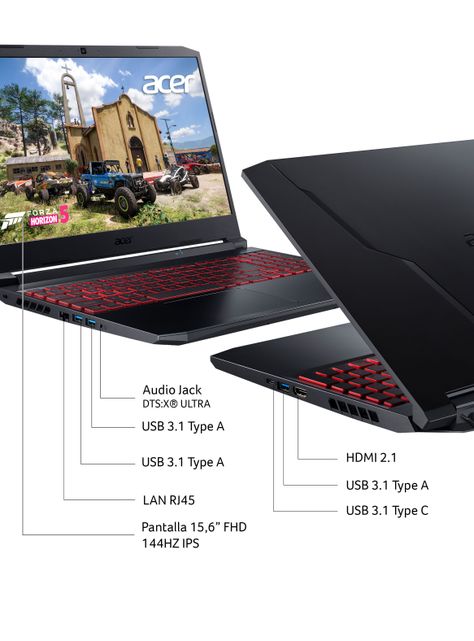 Notebook Gamer Nitro 5 AN515-57-5069-4 Intel Core i5 Nvidia GeForce RTX 3050 4GB GDDR6 16GB RAM 512GB SSD 15.6"-6