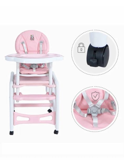 Silla de Comer New 3 Funciones Rosa Claro-3