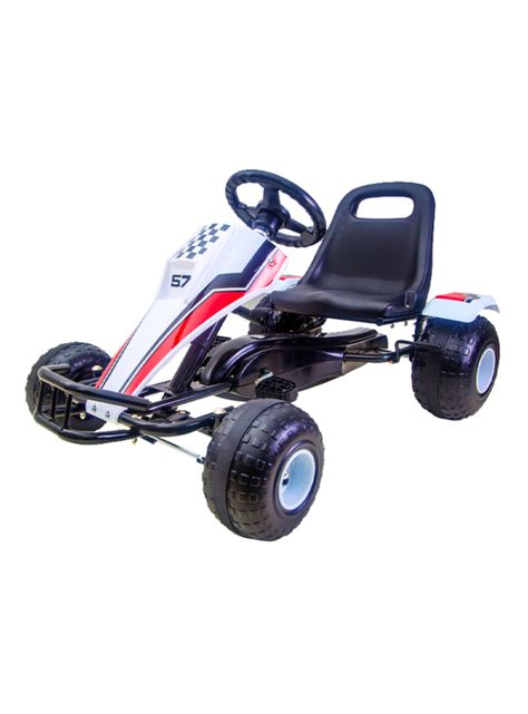 Auto a Pedal Go Kart Racing Blanco-0