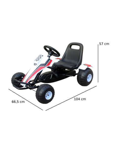 Auto a Pedal Go Kart Racing Blanco-4