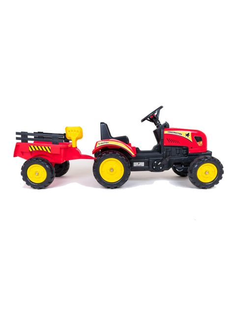 Tractor con Carro de Arrastre Rojo-3