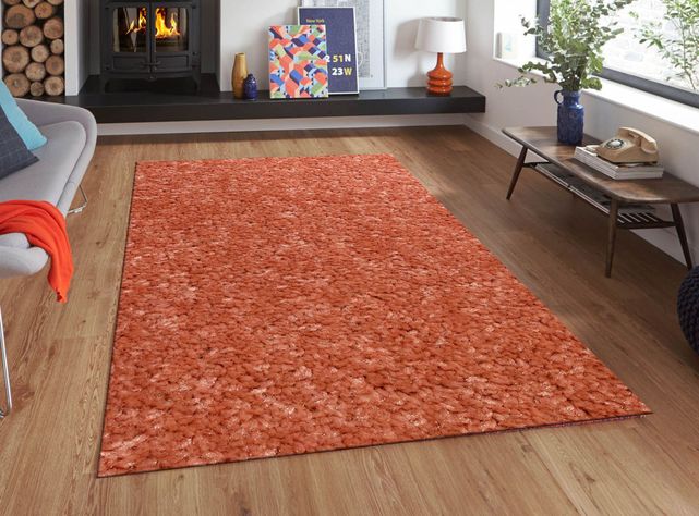 Alfombra Frise Lisa 150x200 cm Rosa-2