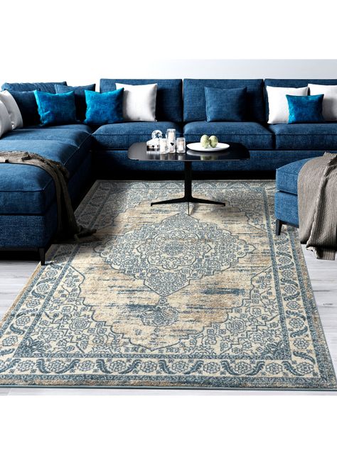 Alfombra Florida 244x305 cm Azul-1